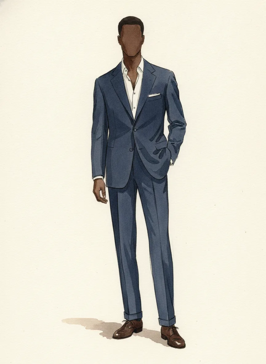 A classic navy suit