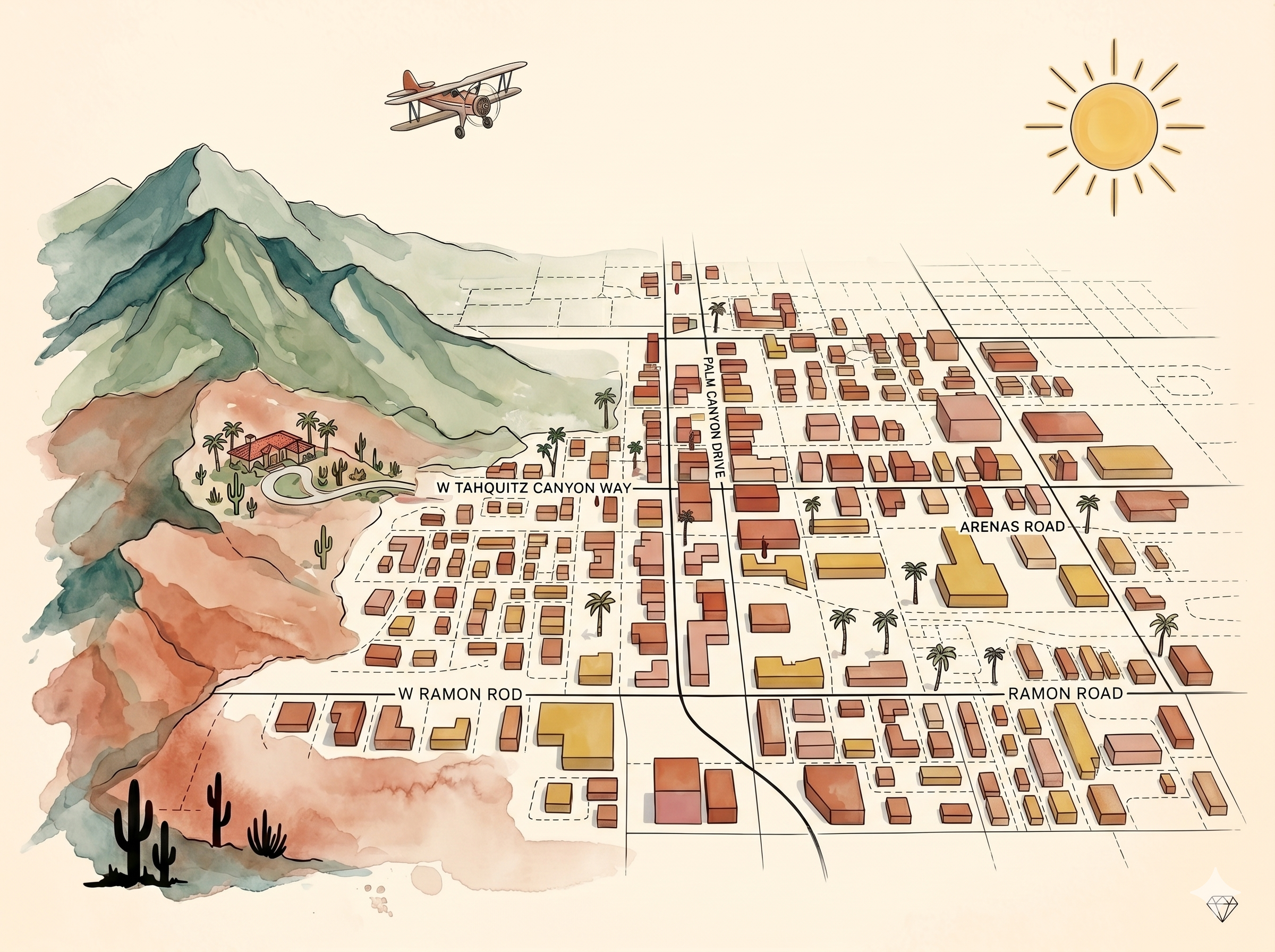 Map of downtown Palm Springs