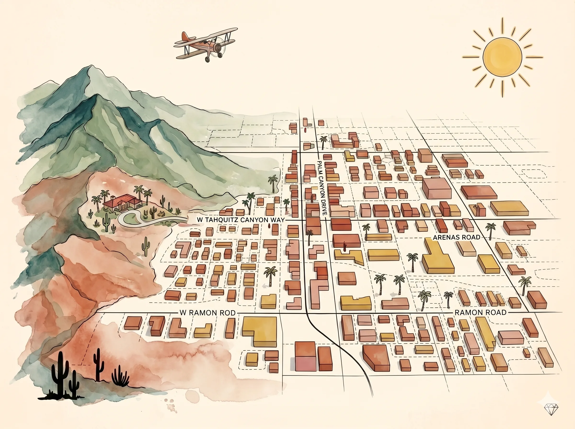 Map of downtown Palm Springs